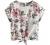 SheIn Women's Short Sleeve Round Neck Striped Print Knot Front Blouse Top