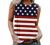 Women's Patriotic Shirt USA Flag Letters Print Sleeveless Tank Top Summer Casual Crewneck 4th of July Graphic Tee Tops