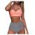 Bikini Sets for Women Two Piece Retro Swimsuit Retro Halter Ruched High Waist Swimwear with Bottom Modest Bathing Suit