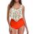 Smooto Tummy Control Swimsuits for Women Swimsuit Two Piece Sunflower Print Retro High Waist Bikini Set Tankini Swimsuit