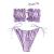 ZAFUL Women's Strapless Ribbed Tie Back Ruffle Cutout Bandeau Bikini Set Swimsuit
