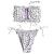 ZAFUL Women's Strapless Ribbed Tie Back Ruffle Cutout Bandeau Bikini Set Swimsuit
