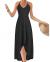 KILIG Women's V Neck Sleeveless Casual Summer Sundresses Asymmetrical Patchwork Floral Maxi Dresses