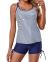 Yonique Womens Tankini Swimsuits Athletic Two Piece Tummy Control Bathing Suits with Shorts Modest Tank Tops