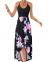 KILIG Women's V Neck Sleeveless Casual Summer Sundresses Asymmetrical Patchwork Floral Maxi Dresses