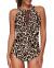 Tempt Me Women One Piece Swimsuit High Neck Plunge Mesh Ruched Monokini Swimwear