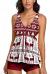 Modest Tankini Swimsuits for Women Two Piece Bathing Suits Floral Print Tank Top with Boyshorts Tummy Control Swimming Suits