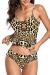 Upopby Women's Athletic Tankini Swimsuits for Women Ribbed Two Piece Bathing Suits Sports Crop Top Swimsuits with Shorts
