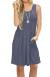 AUSELILY Women's Sleeveless Pleated Tank Empire Waist Casual Dress with Pockets Knee Length