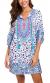 Women Bohemian Neck Tie Vintage Printed Ethnic Style Summer Shift Dress