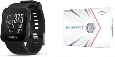 Garmin 010-02028-00 Approach S10, Lightweight GPS Golf Watch, Black & 2021 Callaway Supersoft Golf Balls, White