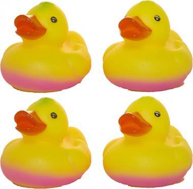 Set of Four 2 Inch Rubber Duckies"Watermelon"