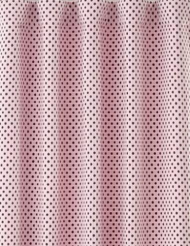 Pottery Barn Kids Audrey Chenille Chocolate Brown and Pink Polka Dots Fully Lined with Blackout Drapes Pole Pocket 44 X 84 (2 Panels)