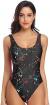 MIAIULIA Women's Retro 80s/90s Inspired High Cut Low Back Padding One Piece Swimwear Bathing Suits