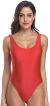 MIAIULIA Women's Retro 80s/90s Inspired High Cut Low Back Padding One Piece Swimwear Bathing Suits