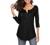 THANTH Womens Shirts Casual Tee V Neck 3/4 Sleeve Button up Loose Fits Tunic Tops Blouses