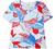 Coral Bay Womens Print Crisscross Keyhole Short Sleeve Top