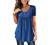 BeadChica Women's Tunic Tops For Leggings Short Sleeve Shirts Botton Up Casual Ruched Blouses Clothes