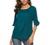 Women's Casual Chiffon Scoop Neck Short Sleeve Pleated Blouse Tops