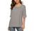 Women's Casual Chiffon Scoop Neck Short Sleeve Pleated Blouse Tops