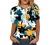 SNKSDGM Womens Button Down Henley Shirts Printing Casual Trendy Tee Shirt Short Sleeve Blouse Dressy Loose Summer Tunic Tops