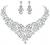 SWEETV Costume Jewelry for Women,Wedding Bridal Jewelery for Brides, Bridesmaids, Austrian Crystal Teardrop Cluster Necklace Dangle Earrings Jewelry Set
