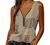 Women's Scoop Neck Casual Sleeveless Shirts Vintage Aesthetic Printing Zipper Plunge Summer Tank Tops and Blouses
