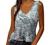 Women's Scoop Neck Casual Sleeveless Shirts Vintage Aesthetic Printing Zipper Plunge Summer Tank Tops and Blouses