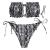 ZAFUL Women's Strapless Ribbed Tie Back Ruffle Cutout Bandeau Bikini Set Swimsuit
