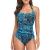 Smismivo Tummy Control Swimwear Halter One Piece Slimming Vintage Retro Swimsuit Womens Ruched Push Up Bathing Suit