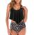 Smooto Tummy Control Swimsuits for Women Swimsuit Two Piece Sunflower Print Retro High Waist Bikini Set Tankini Swimsuit
