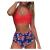 Bikini Sets for Women Two Piece Retro Swimsuit Retro Halter Ruched High Waist Swimwear with Bottom Modest Bathing Suit