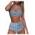 Bikini Sets for Women Two Piece Retro Swimsuit Retro Halter Ruched High Waist Swimwear with Bottom Modest Bathing Suit