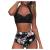 Bikini Sets for Women Two Piece Retro Swimsuit Retro Halter Ruched High Waist Swimwear with Bottom Modest Bathing Suit