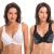 Curve Muse Women's Minimizer Unlined Underwire Bra with Lace Embroidery-2 Pack