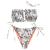 ZAFUL Women's Strapless Ribbed Tie Back Ruffle Cutout Bandeau Bikini Set Swimsuit