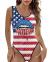 color cosplayer American Flag One Piece Print Swimsuits for Women Sexy Tummy Control High Waisted Swimwear Bathing Suit
