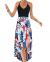 KILIG Women's V Neck Sleeveless Casual Summer Sundresses Asymmetrical Patchwork Floral Maxi Dresses
