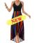 KILIG Women's V Neck Sleeveless Casual Summer Sundresses Asymmetrical Patchwork Floral Maxi Dresses