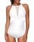Tempt Me Women One Piece Swimsuit High Neck Plunge Mesh Ruched Monokini Swimwear