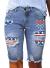 Sidefeel Women Bermuda Shorts Denim Destroyed Raw Hem Shorts Jeans