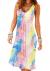 Camisunny Women Casual Loose Tank Dresses Sleeveless Beach Vacation Dress Swing Pleated U Neck Fashion Soft