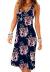 Camisunny Women Casual Loose Tank Dresses Sleeveless Beach Vacation Dress Swing Pleated U Neck Fashion Soft