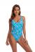 MIAIULIA Women's Retro 80s/90s Inspired High Cut Low Back Padding One Piece Swimwear Bathing Suits