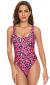 MIAIULIA Women's Retro 80s/90s Inspired High Cut Low Back Padding One Piece Swimwear Bathing Suits