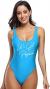 MIAIULIA Women's Retro 80s/90s Inspired High Cut Low Back Padding One Piece Swimwear Bathing Suits