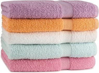 TowelFirst 5-Pack Extra-Absorbent Bath Towel Set - Large, 27x54 Inches, 100 Percent Cotton Bath Towels - Soft and Quick Drying - Best for Bath, Pool and Guest Use, Get 2 12x12 Inches Washcloths