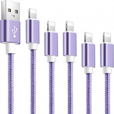iPhone Charger 5 Pack,10ft 6ft 6ft 3ft 3ft [Apple MFi Certified] iPhone Charging Cable Purple Fast Chargers Cord Long Nylon Cables for Apple Compatible iPhone 13/12/11ProMax/XS/XR/8/8 Plus/7/7Plus/SE
