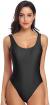 MIAIULIA Women's Retro 80s/90s Inspired High Cut Low Back Padding One Piece Swimwear Bathing Suits