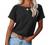 Women Tops Short Sleeve Color Block T-Shirts Tees Raglan Casual Loose Fit Tunic Tops